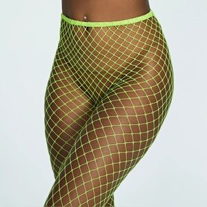 Carnivalista Neon Lime Fizz Green Fishnet Tights Carnival Costume Women’s